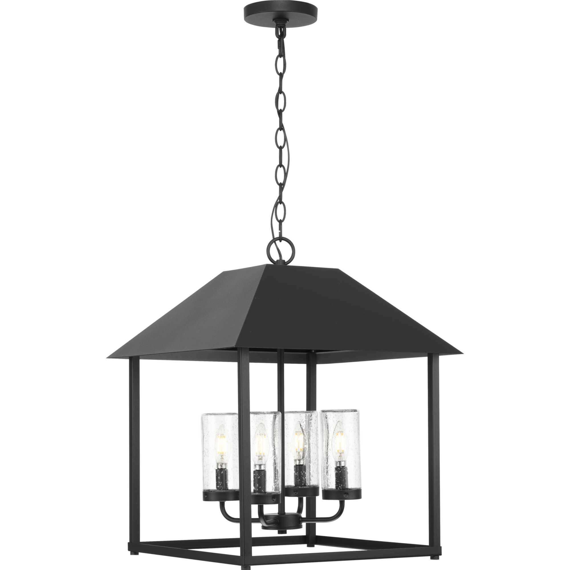 Chapel 4 Light 18.12 inch Textured Black Outdoor Pendant