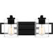 Lansdowne 2 Light 18 inch Matte Black Bath Light Wall Light