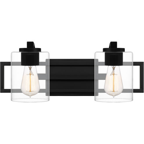 Lansdowne 2 Light 18 inch Matte Black Bath Light Wall Light
