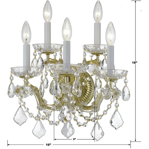 Maria Theresa 5 Light 16 inch Gold Sconce Wall Light in Clear Spectra