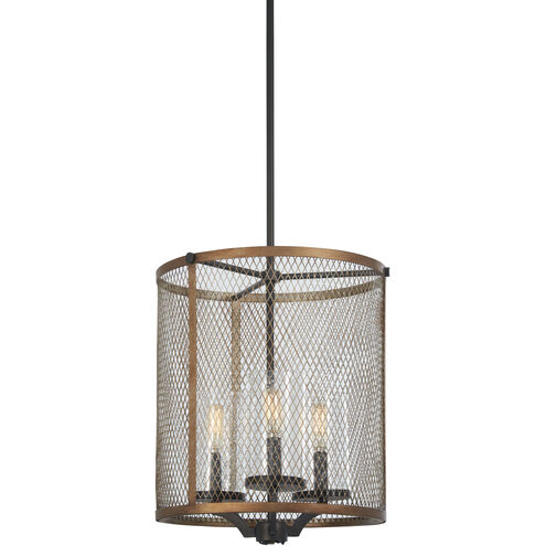 Marsden Commons 3 Light 14 inch Smoked Iron/Aged Gold Pendant Ceiling Light