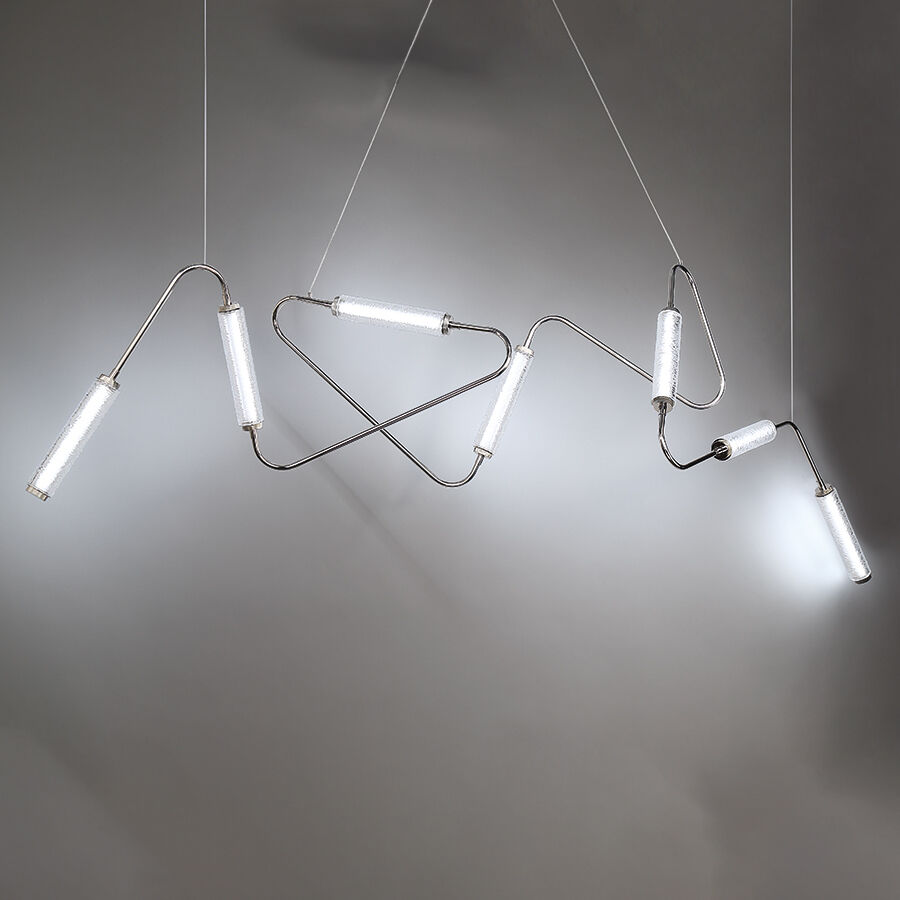 Firefly LED 65 inch Polished Nickel Chandelier Ceiling Light