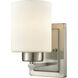 Summit Place 1 Light 6 inch Brushed Nickel Vanity Light Wall Light