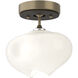 Ume 1 Light 6.3 inch Soft Gold and Oil Rubbed Bronze Semi-Flush Ceiling Light in Soft Gold/Oil Rubbed Bronze, Frosted