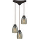 Muncie 3 Light 10 inch Oil Rubbed Bronze Multi Pendant Ceiling Light, Configurable