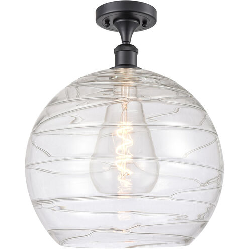 Ballston Deco Swirl LED 13.75 inch Matte Black Semi-Flush Mount Ceiling Light