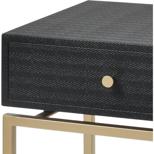 Clancy 25 X 16 inch Black with Gold Accent Table