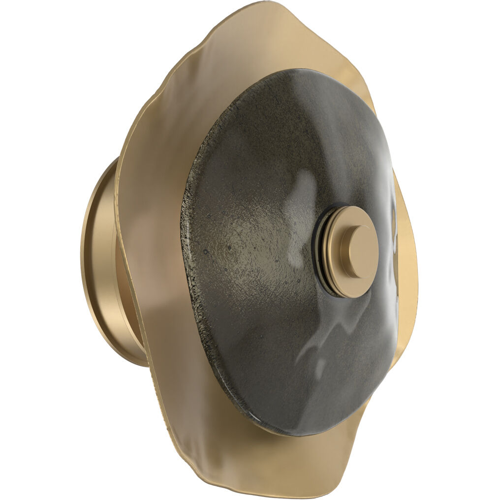 Cumulus LED 12 inch Gilded Brass with Smoke Granite Glass Disc Surface Mount Light Ceiling Light, Small