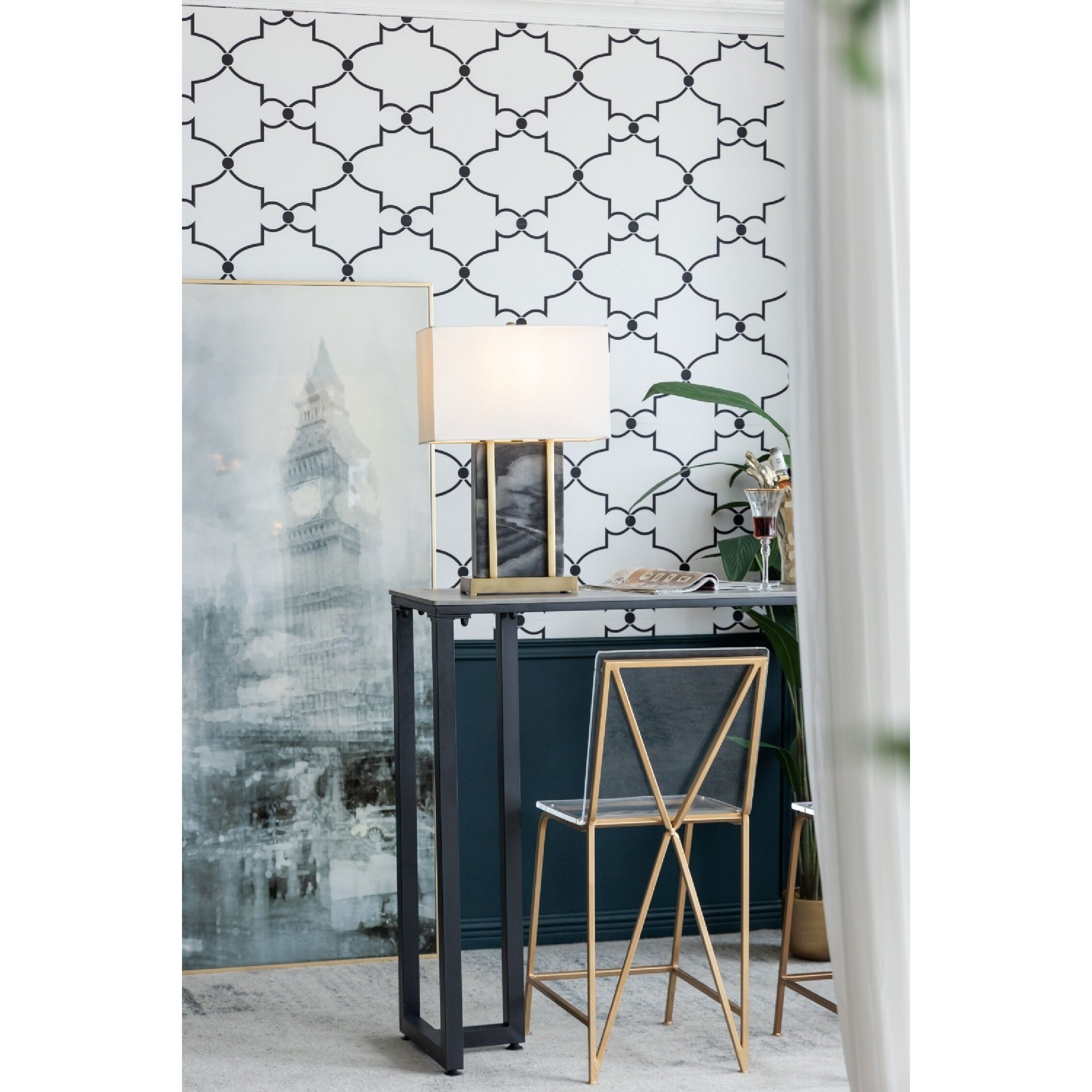 Anita 25.5 inch 40.00 watt Gold/Black/White Table Lamp Portable Light