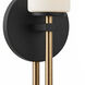 Fusion Collection - Tilburg Family 1 Light 5 inch Matte Black and Brass ADA Wall Sconce Wall Light, EVOLV