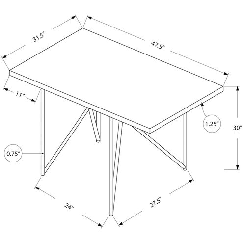 Cumru 48 X 32 inch Cappuccino Dining Table