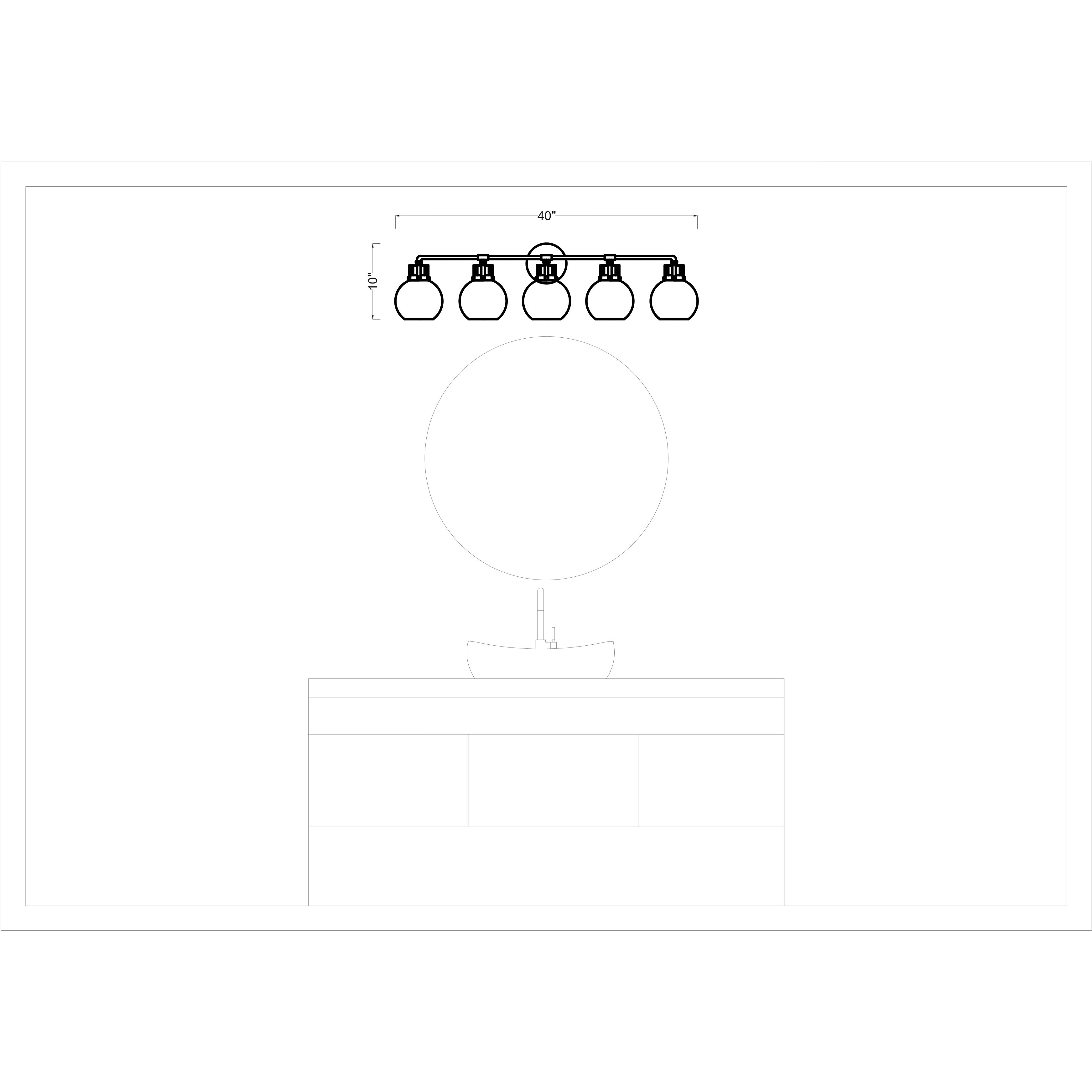 Sean Lavin Clara 5 Light 40 inch Chrome Vanity Light Wall Light