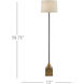 Keeler 58.75 inch 100 watt Antique Brass and Black Floor Lamp Portable Light