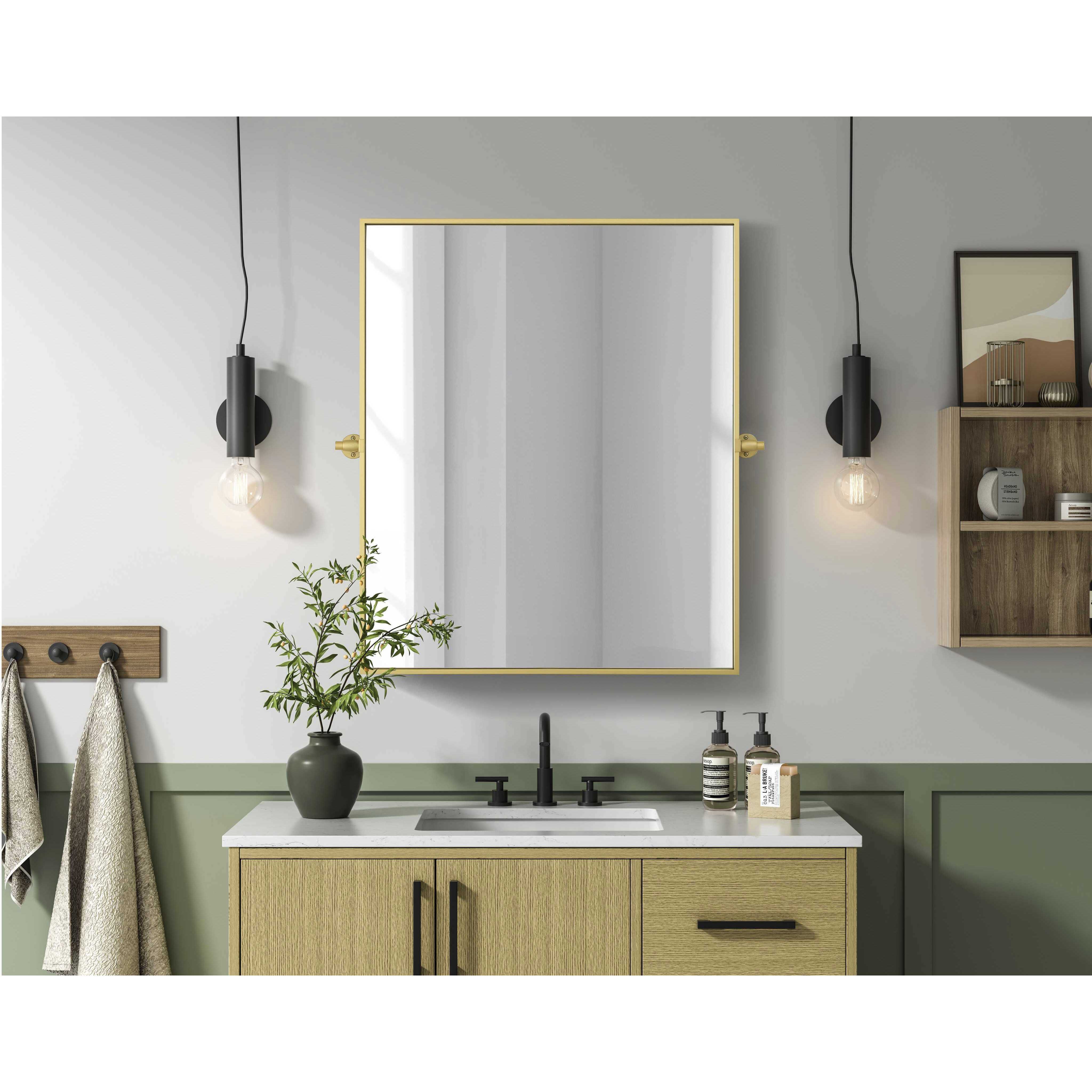 Amoura 36 X 30 inch Brass Mirror