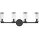 Revolve 4 Light 27.16 inch Clear Glass and Urban Bronze Bath Vanity Wall Light