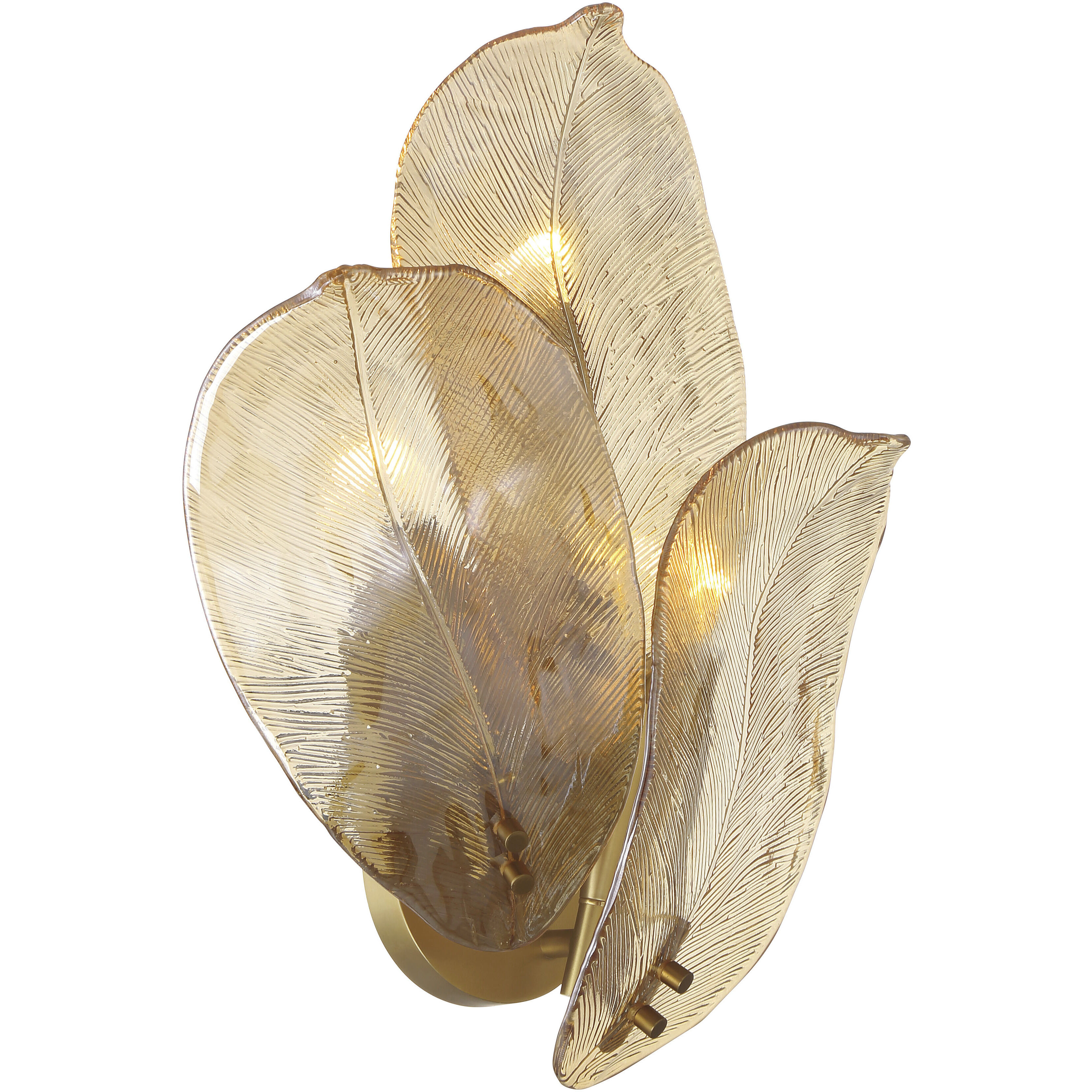 Orchid Wall Sconce Wall Light in Amber Handmade Glass