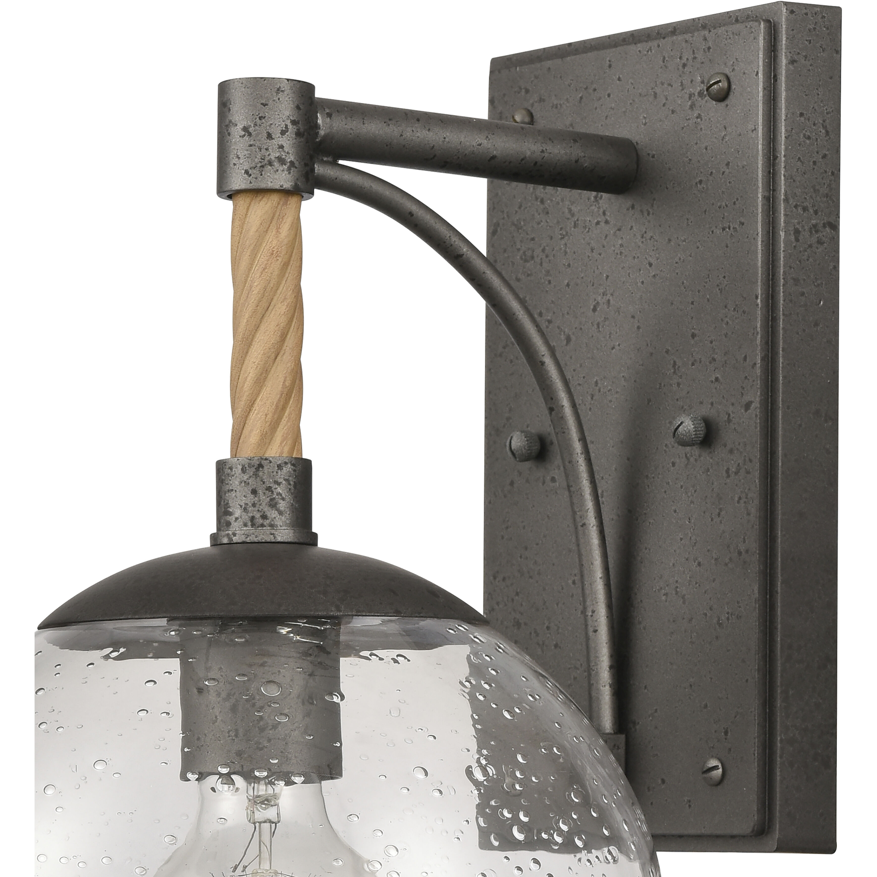 Orlando 1 Light 13.5 inch Iron with Natural Outdoor Wall Sconce