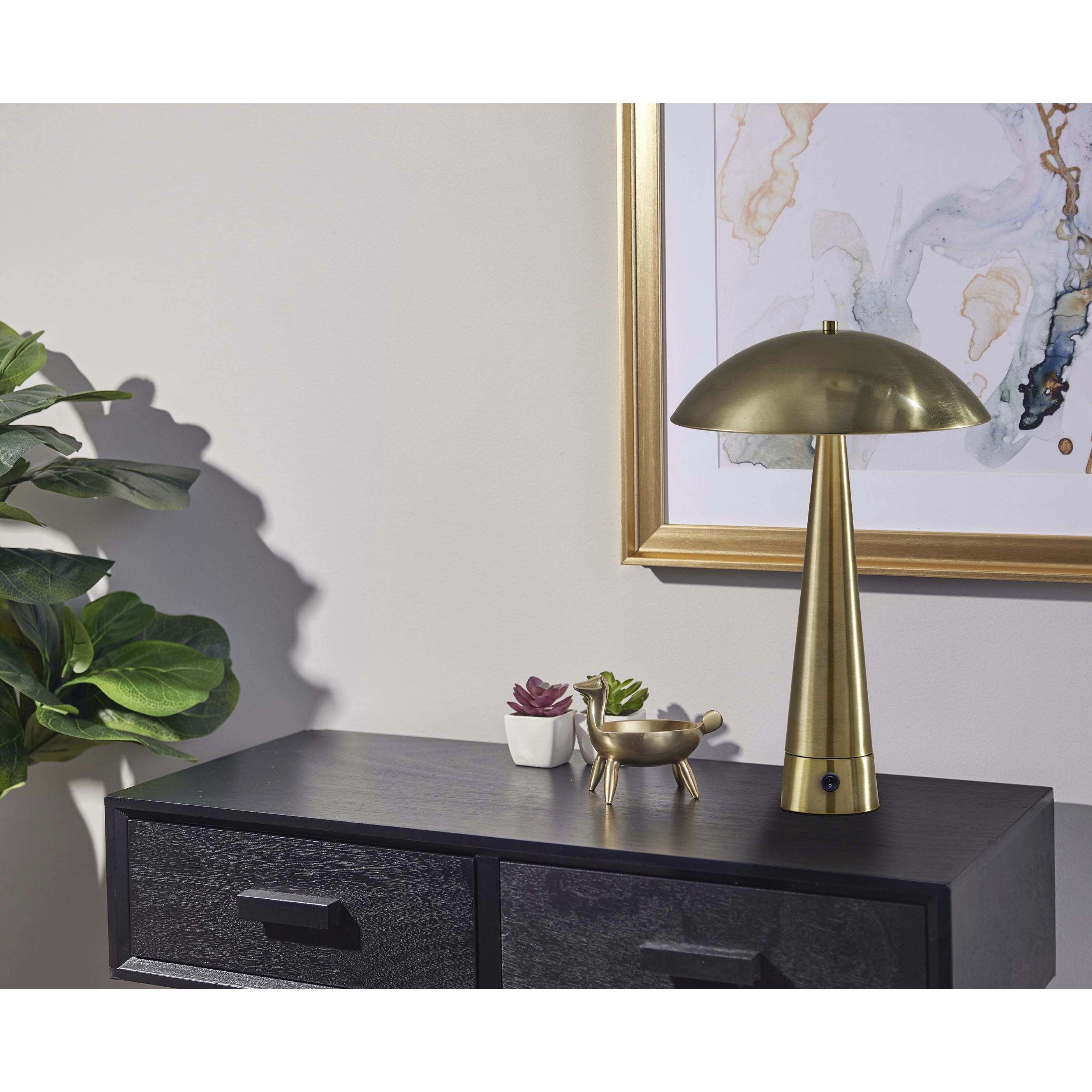 Vortex 20 inch 40.00 watt Antique Brass Table Lamp Portable Light