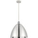 Ballston Dome 1 Light 16 inch White and Polished Chrome Mini Pendant Ceiling Light