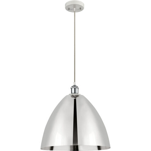 Ballston Dome 1 Light 16 inch White and Polished Chrome Mini Pendant Ceiling Light