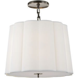 Barbara Barry Simple Scallop 5 Light 25 inch Bronze Hanging Shade Ceiling Light in Linen, Large
