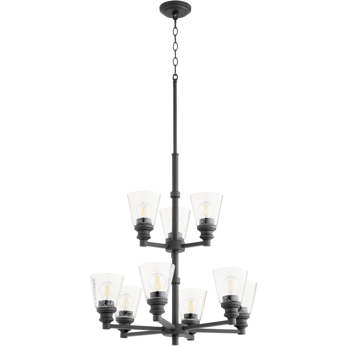 Dunbar 9 Light 26.5 inch Noir Chandelier Ceiling Light