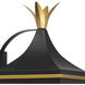 Simpson 3 Light 19.75 inch Matte Black and Textured Gold Outdoor Sconce