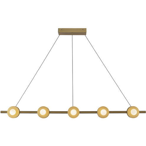 Elixir Linear Pendant Ceiling Light in Brushed Gold