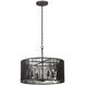 Morre 4 Light 21 inch Black Iron Convertible Pendant Ceiling Light