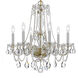 Traditional Crystal 6 Light 23 inch Polished Brass Chandelier Ceiling Light