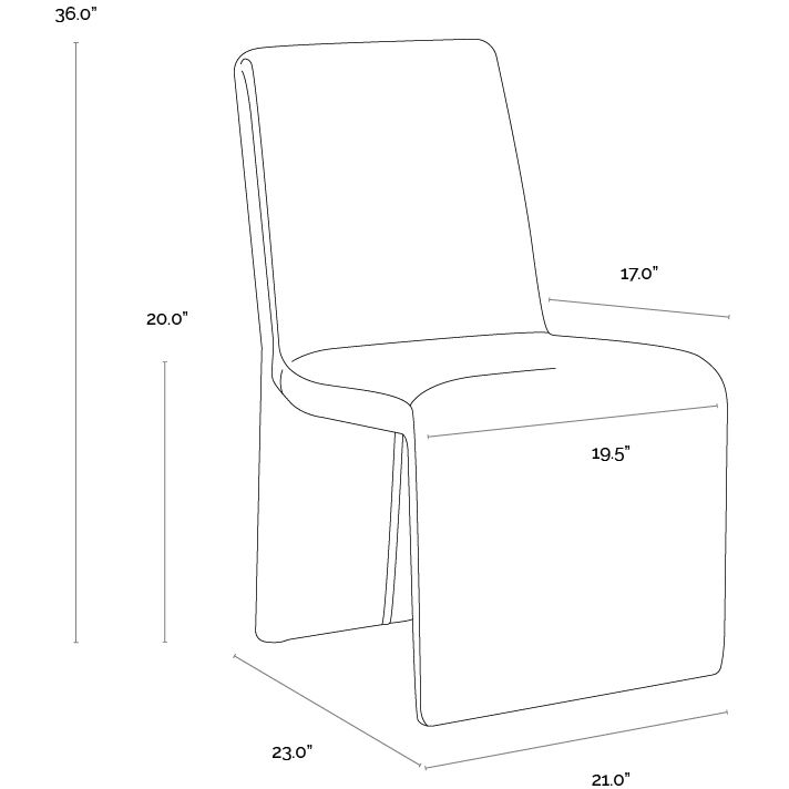 Cascata Marseille Camel Leather Dining Chair