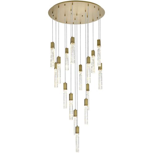 Aurora 16 Light 36 inch Satin Gold Chandelier Ceiling Light