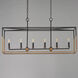 SoHo 6 Light 42 inch Black and Weathered Brass Linear Pendant Ceiling Light