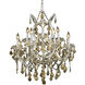Maria Theresa 13 Light 27 inch Chrome Dining Chandelier Ceiling Light in Golden Teak, Royal Cut