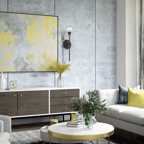 Lansdale 1 Light 5 inch Bronze with Antique Brass Accents ADA Single Sconce Wall Light, Single