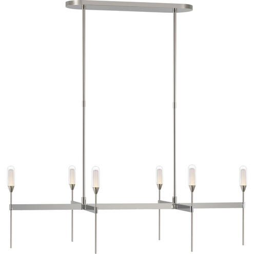 Peter Bristol Overture LED 41 inch Polished Nickel Uplight Linear Chandelier Ceiling Light, Medium