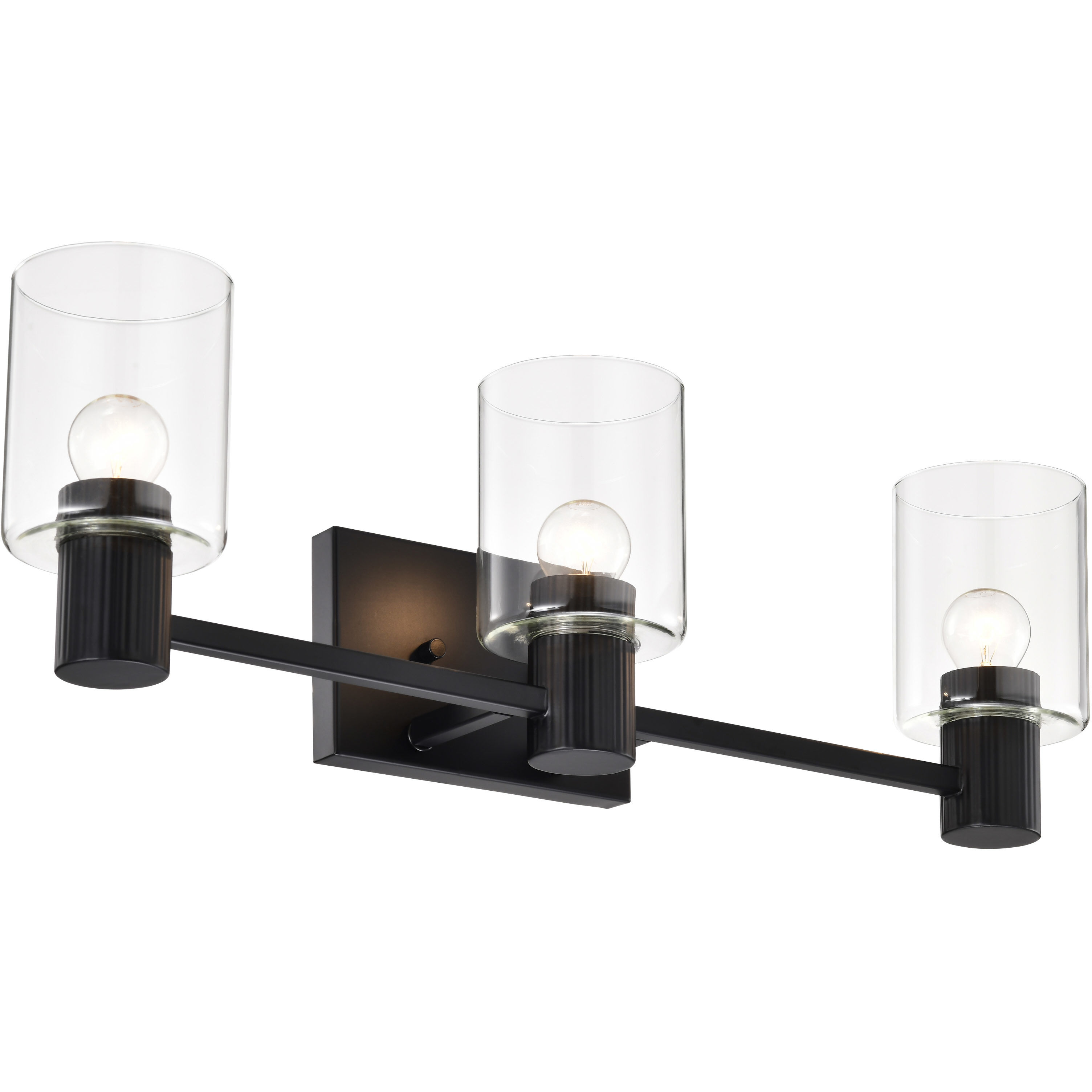 Clarksville 3 Light 24 inch Matte Black Vanity Light Wall Light