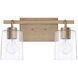 Greyson 2 Light 15 inch Aged Brass Vanity Light Wall Light