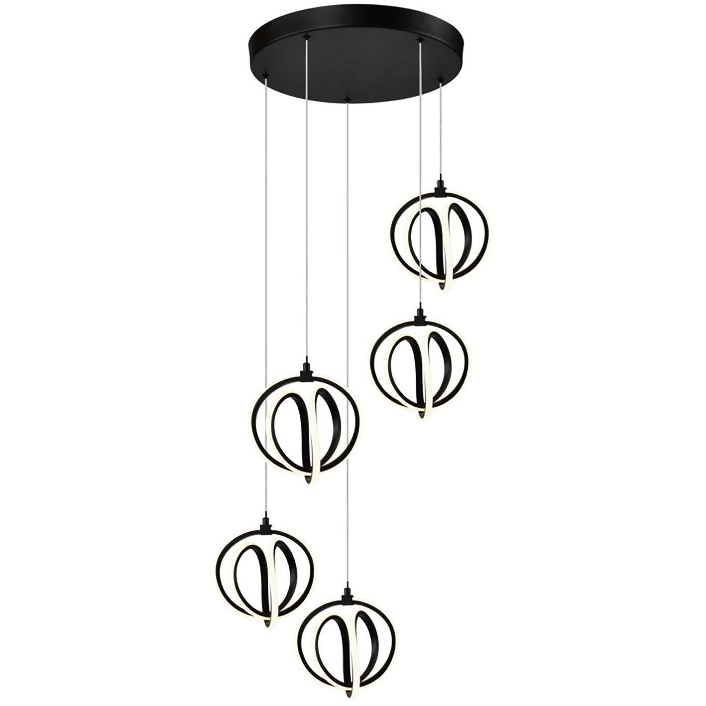 Rose LED 20.28 inch Black Pendant Ceiling Light