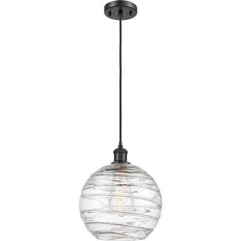 Ballston Large Deco Swirl 1 Light 10 inch Matte Black Mini Pendant Ceiling Light, Ballston