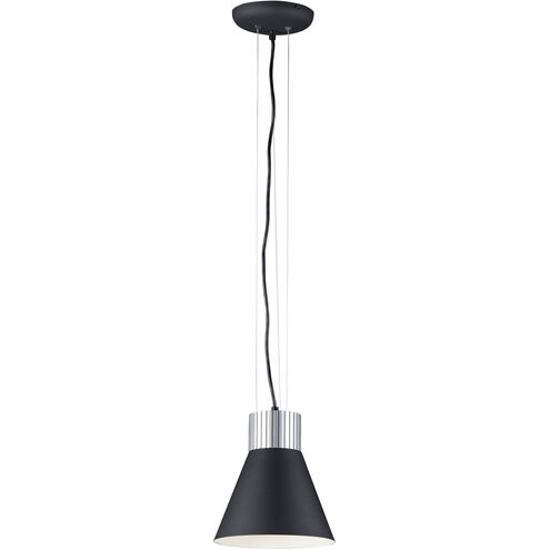 Storehouse LED 9 inch Satin Aluminum/Black Single Pendant Ceiling Light