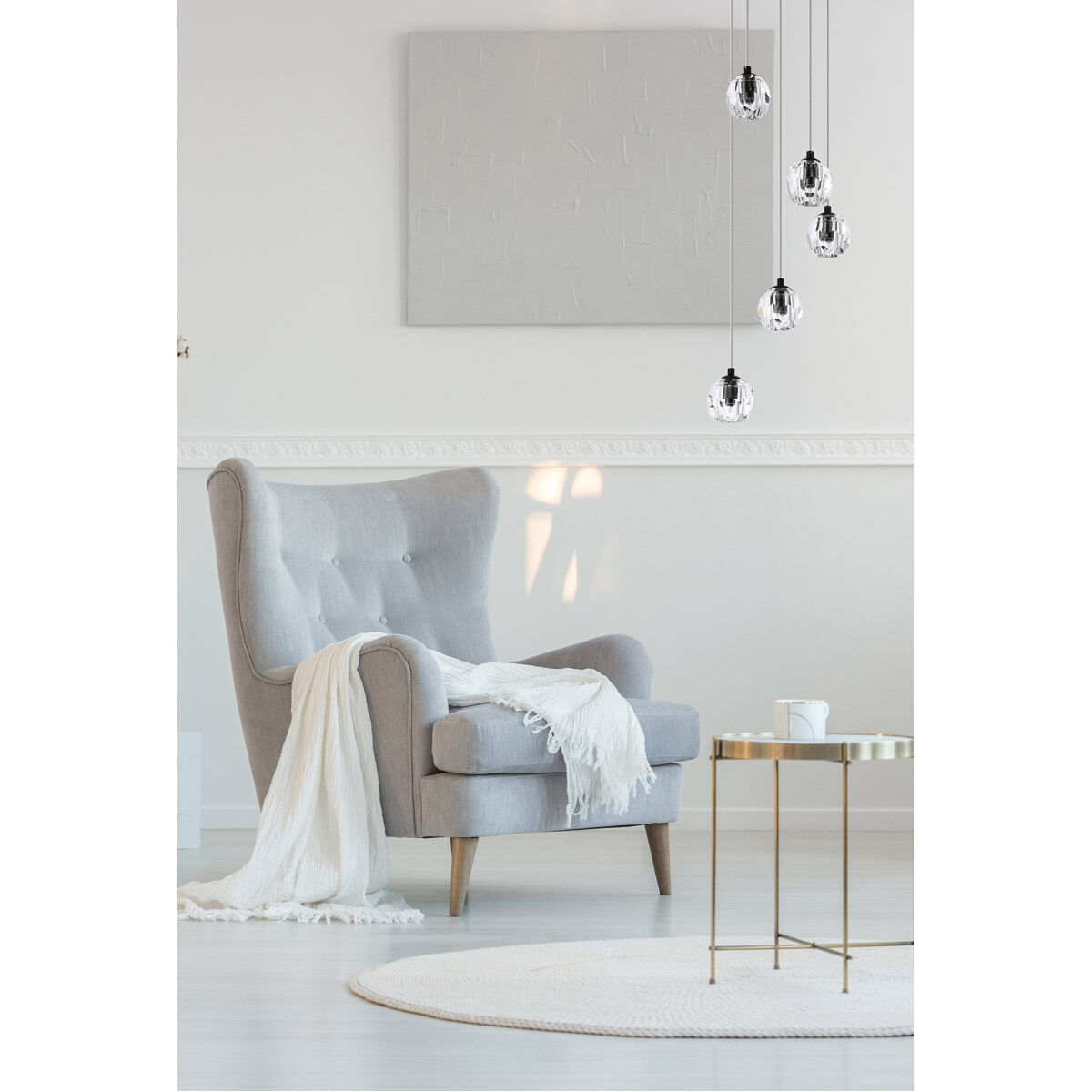 Eren 5 Light 11.8 inch Black Pendant Ceiling Light