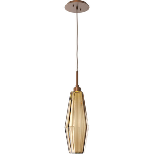 Aalto LED 5.1 inch Burnished Bronze Pendant Ceiling Light in Optic Rib Bronze, 2700K LED