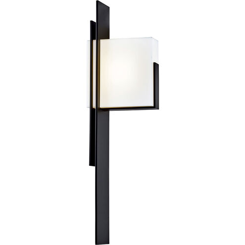 Oak Park LED 25 inch Matte Black with White Outdoor Wall Sconce