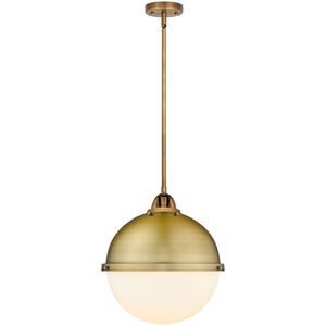 Nouveau 2 Hampden 1 Light 13 inch Brushed Brass Pendant Ceiling Light in Matte White Glass