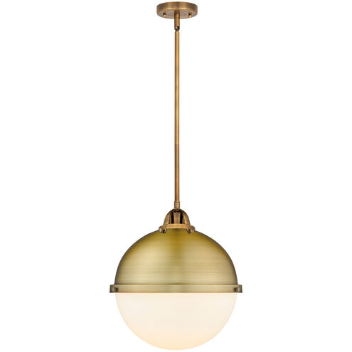 Nouveau 2 Hampden 1 Light 12.88 inch Brushed Brass Pendant Ceiling Light in Matte White Glass