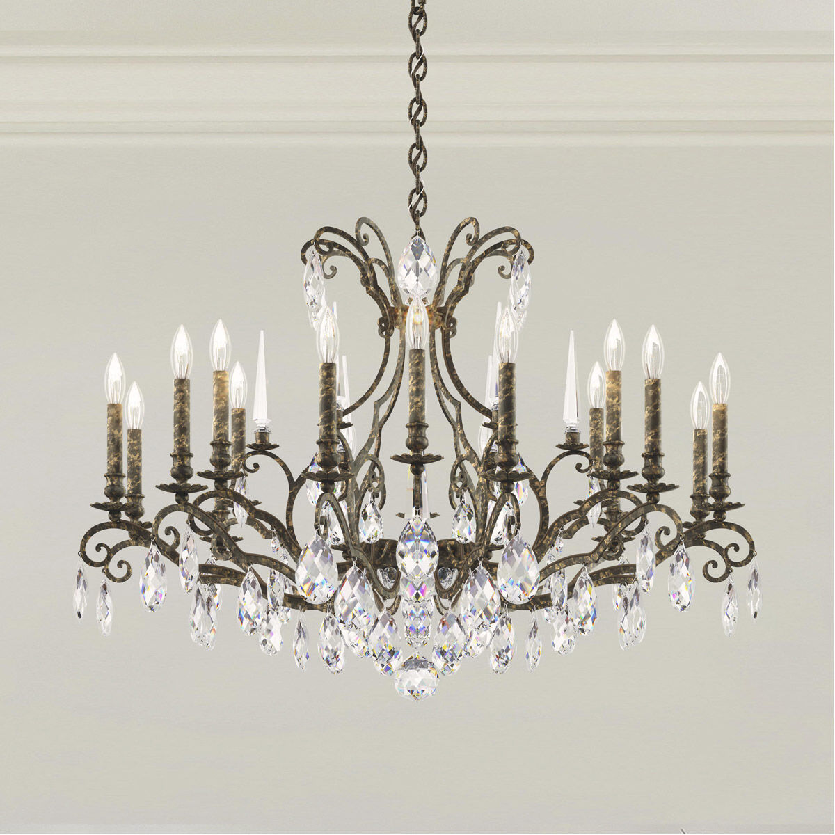 Renaissance Nouveau 18 Light 40 inch Heirloom Bronze Chandelier Ceiling Light, Adjustable Height