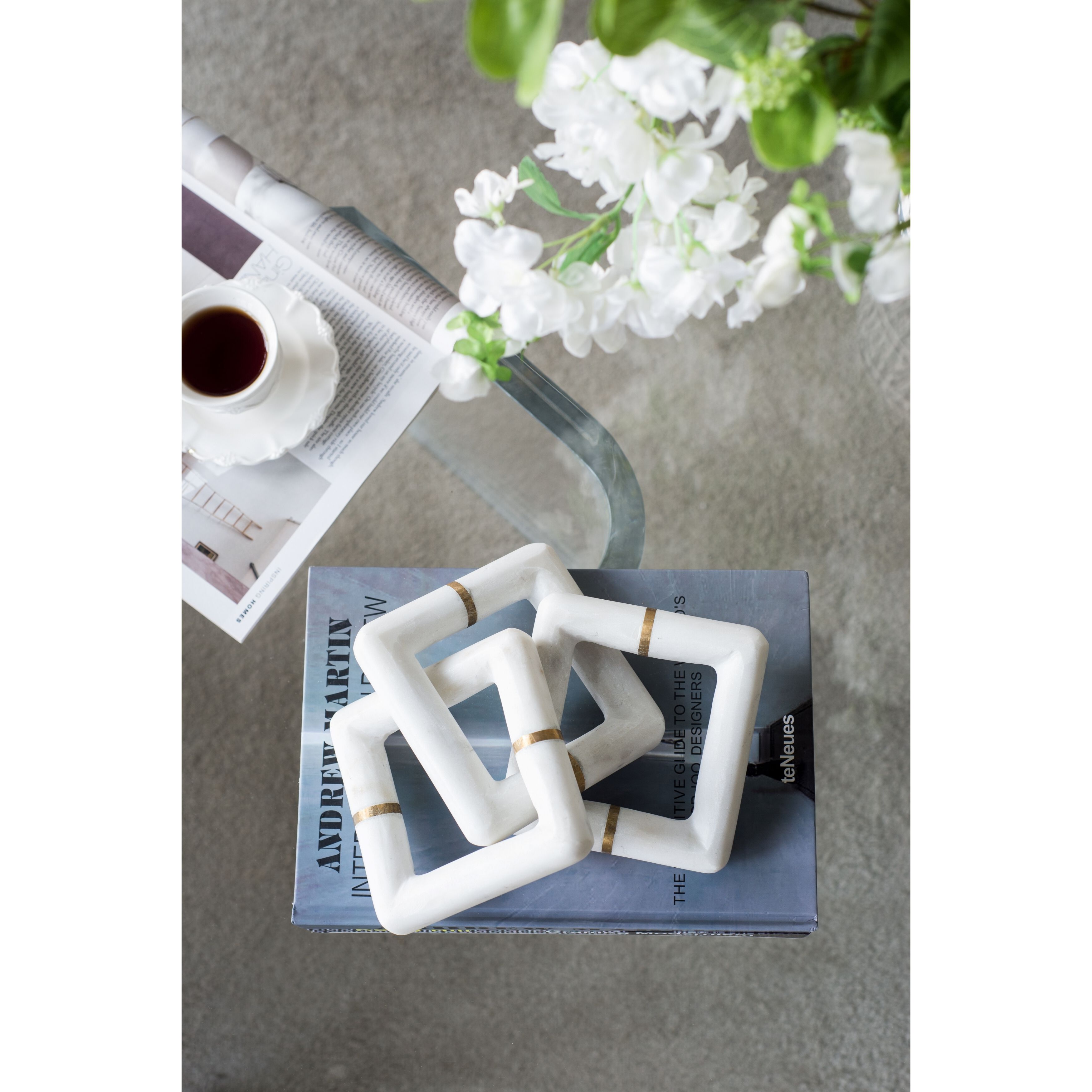 Anita White/Gold Marble Chain