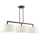 Meridian 3 Light 51 inch Black Chrome Linear Chandelier Ceiling Light