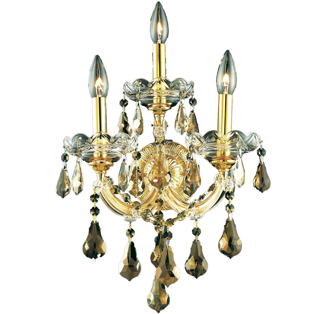 Maria Theresa 3 Light 12 inch Gold Wall Sconce Wall Light in Golden Teak